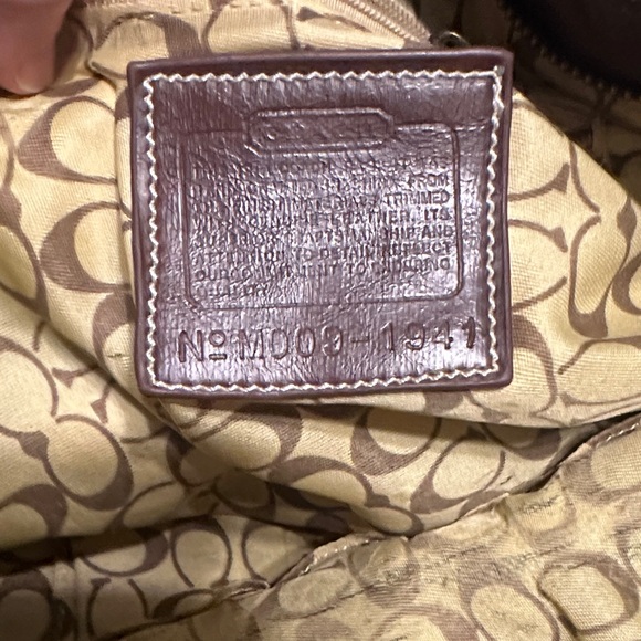 Coach Dark Brown Signature Shoulder Bag - Picture 14 of 16